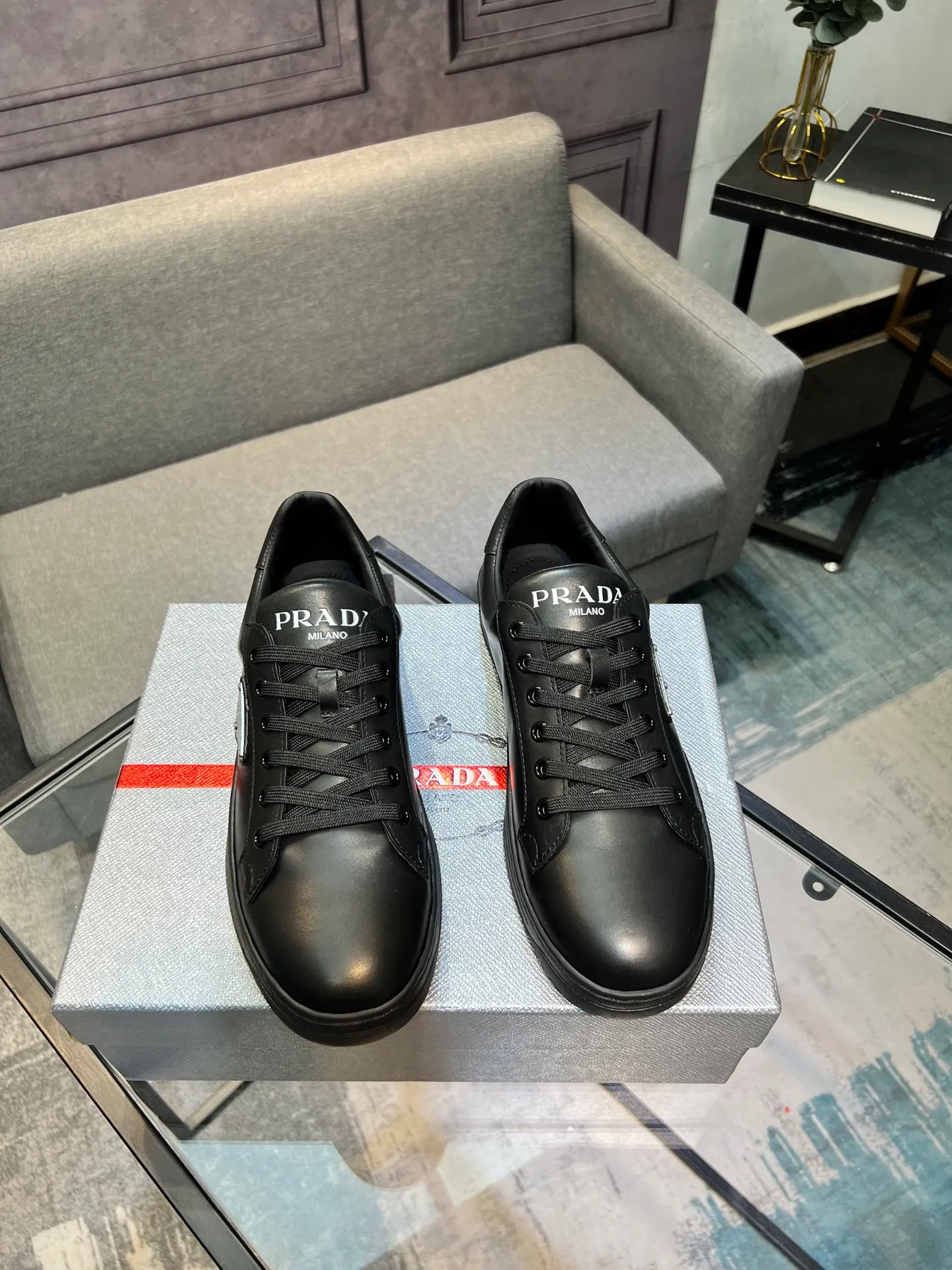 Men's shoes 💰540 [PRADA] Men's shoes are popular in the counter, official website synchronization, 1 high-quality shipment ✔️ Original frosted cowhide + cowhide lining, 1🆚1 replica, original sole, 38-45 (45 customized, non-refundable)